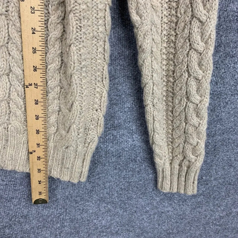 Polo Ralph Lauren Cable‎ Knit Sweater LT Beige Wool Alpaca Blend Crew Neck - Picture 6 of 8